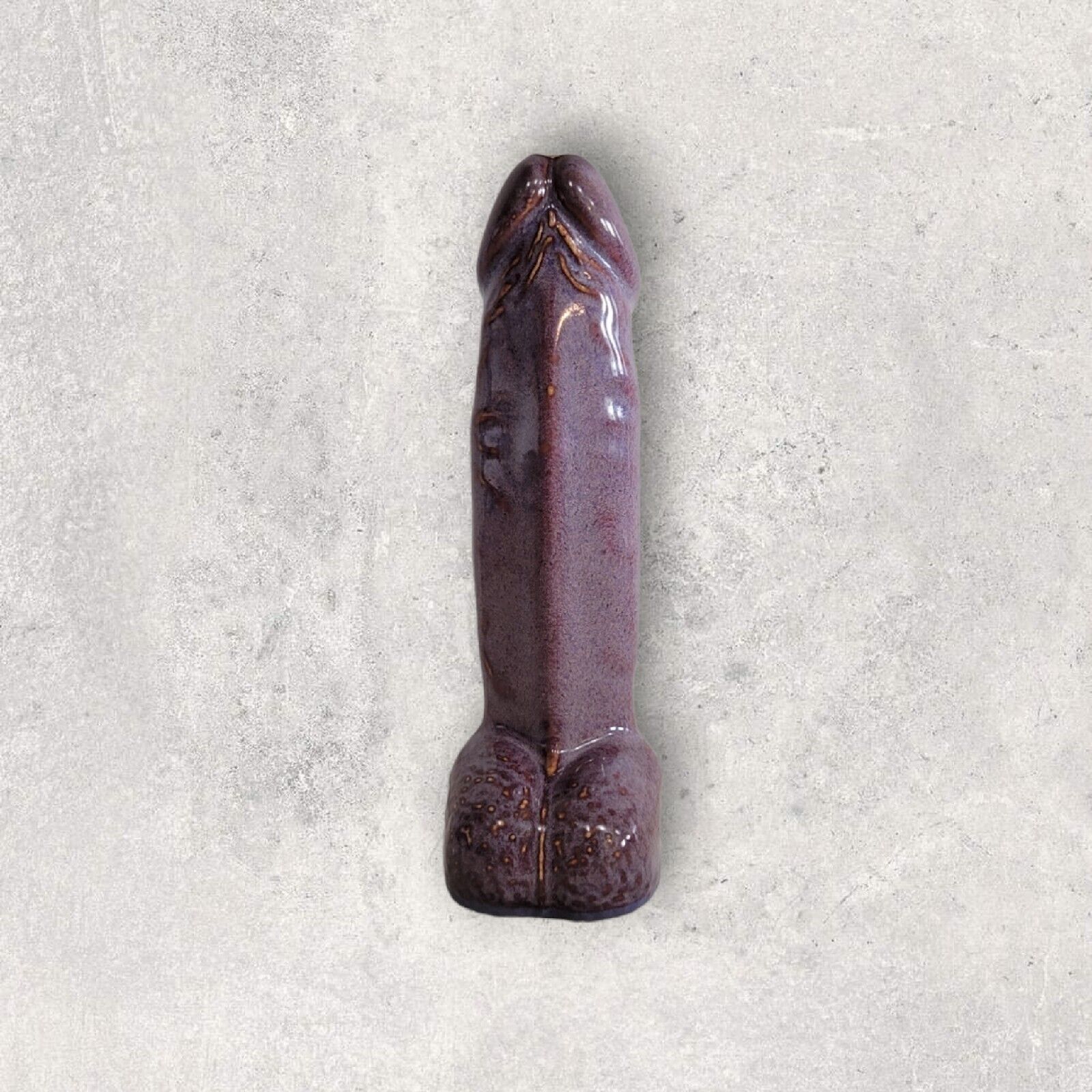Hand-made Ceramic mini 3.5 inch Purple Porcelain Penis Pipe