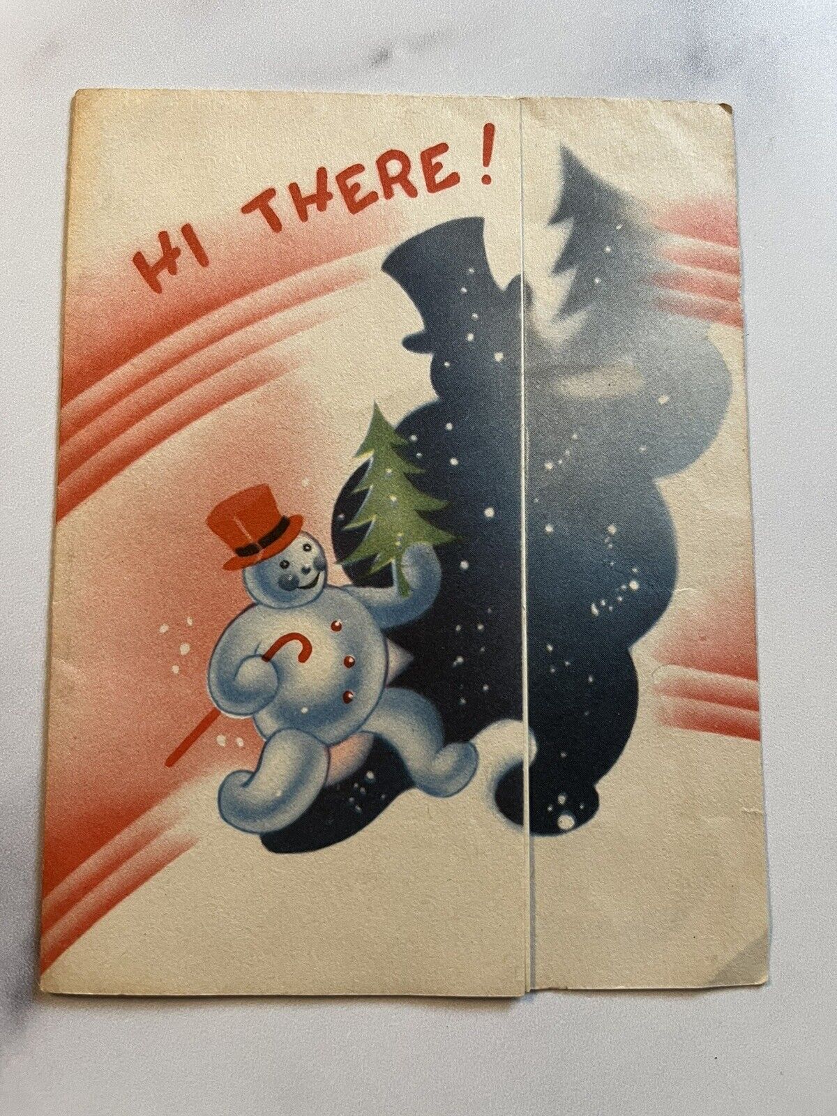 Vintage Christmas Greeting Card Frosty The Snowman Quality 2110 B Made In USA