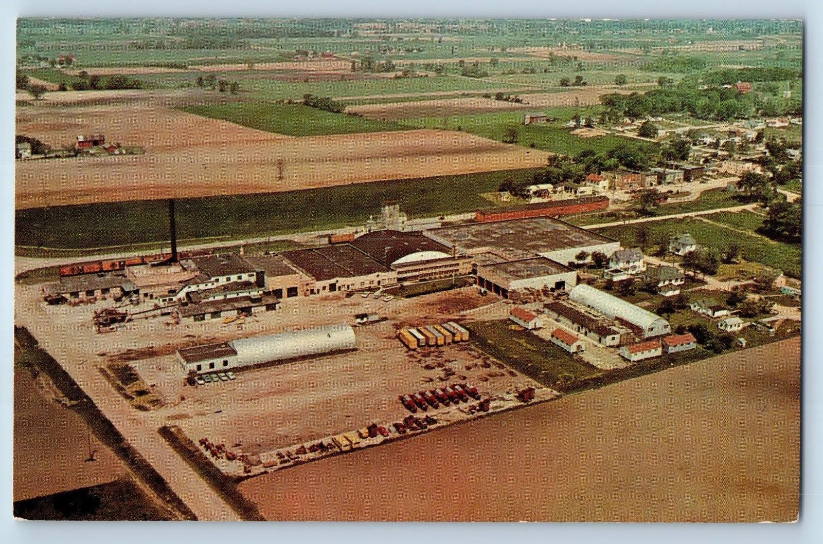 Clyman Wisconsin WI Postcard Bird\'s Eye View Of Aunt Nellie\'s Foods c1960\'s