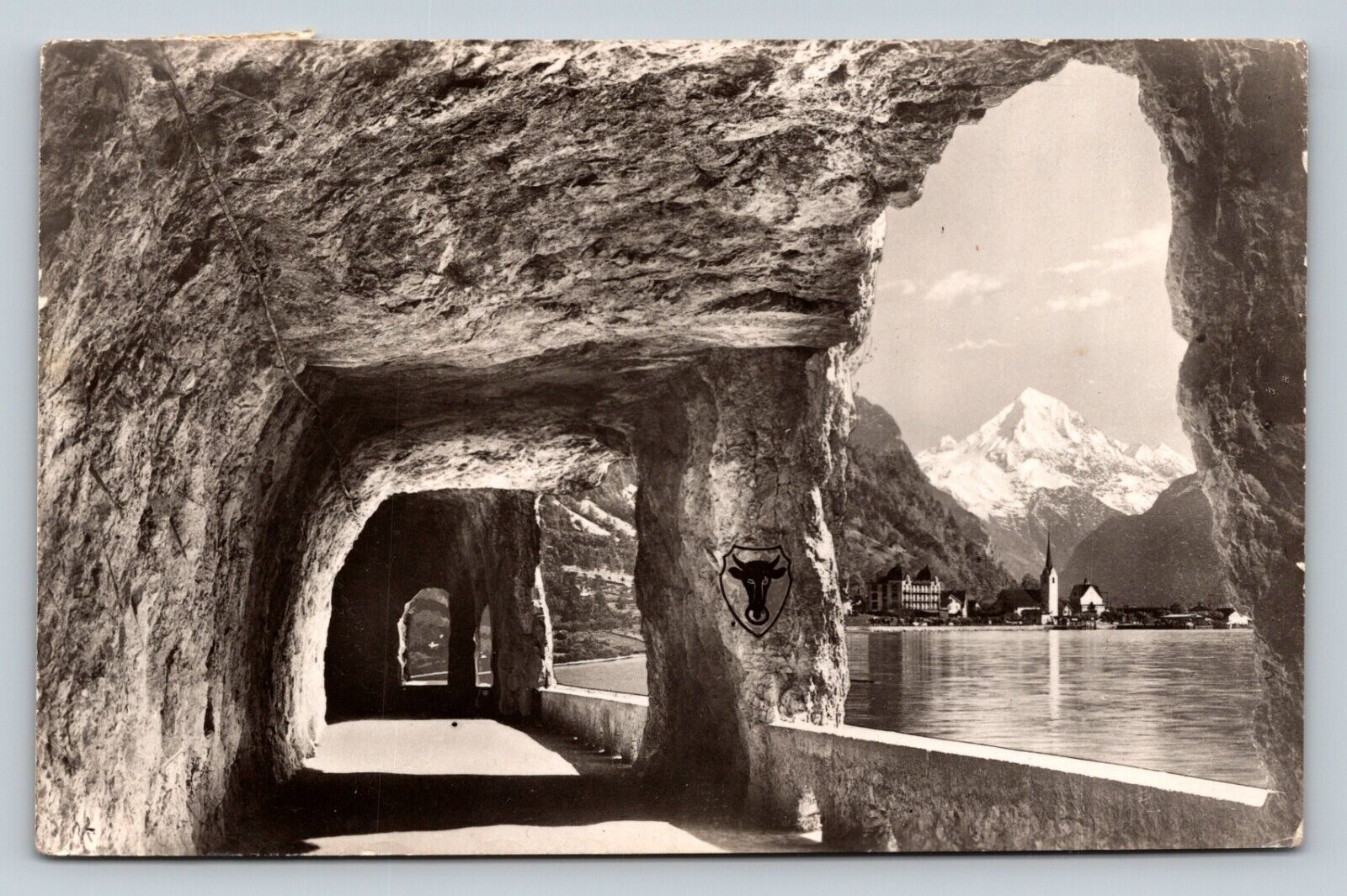c1956 Beautiful Axenstrasse Switzerland RPPC VINTAGE Postcard