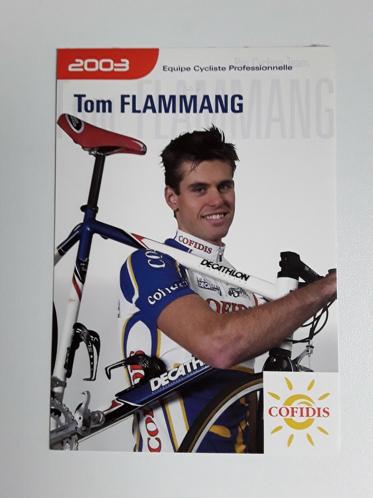CYCLING cycling card TOM FLAMMANG Team COFIDIS season 2003.