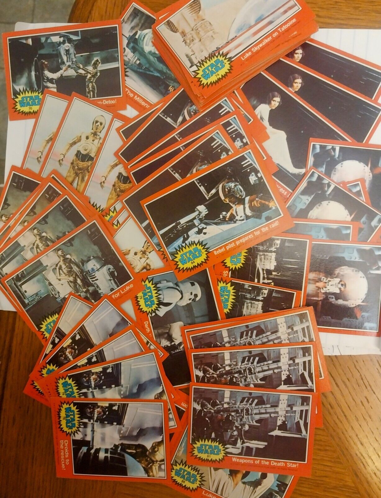 1977 Star Wars Topps Series 2 (Red) Lot Of 67 Cards 1 Owner Since 1977=Me