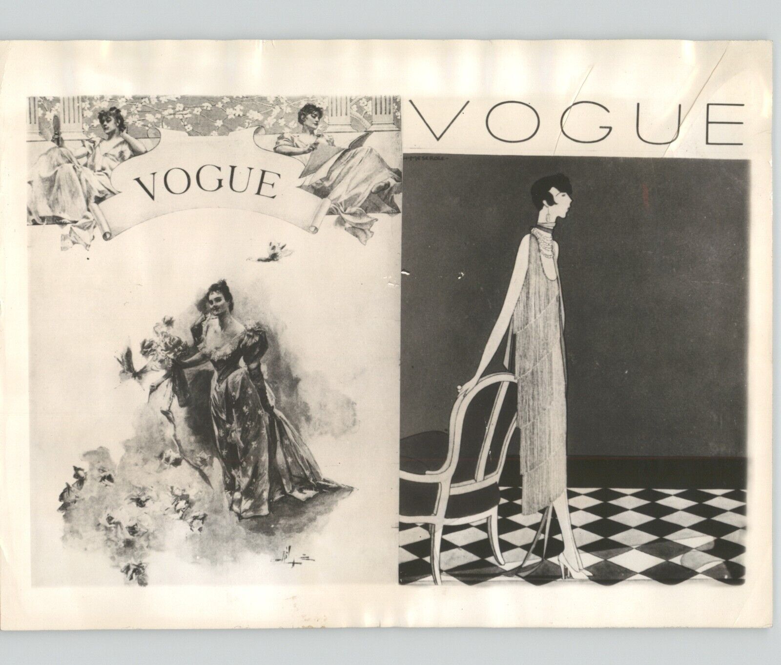 1893 & 1933 VINTAGE VOGUE Magazine Covers & Fashion 1943 Press Photo