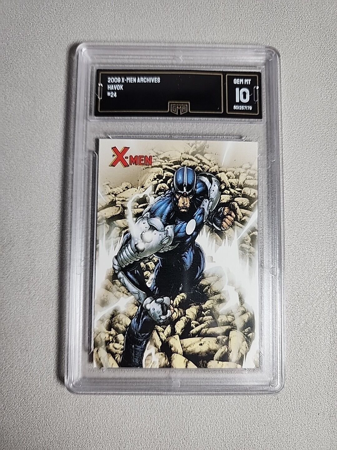 2009 X-Men Archives Trading Card #24 Havok GMA 10 Gem Mint Graded Card