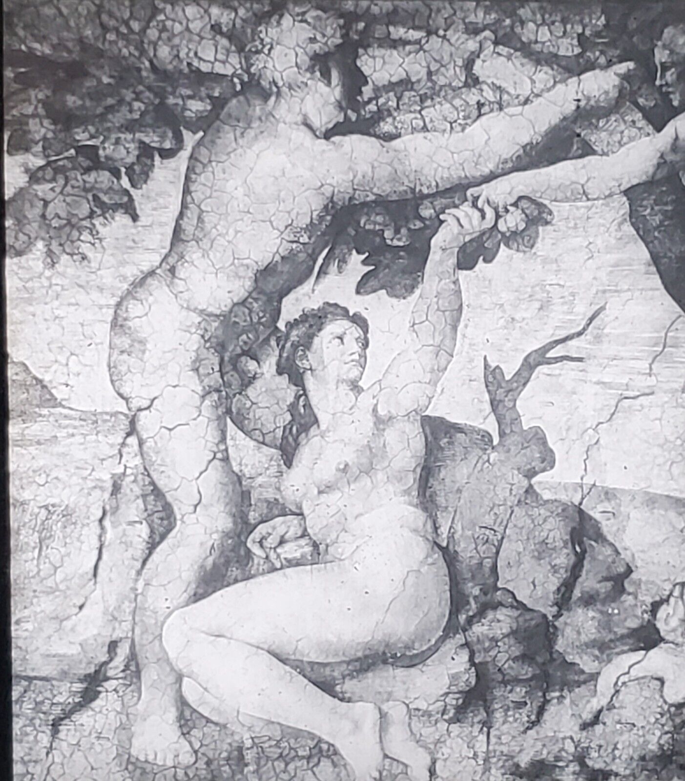Temptation of Adam And Eve, Michelangelo Buonarroti, Magic Lantern Glass Slide