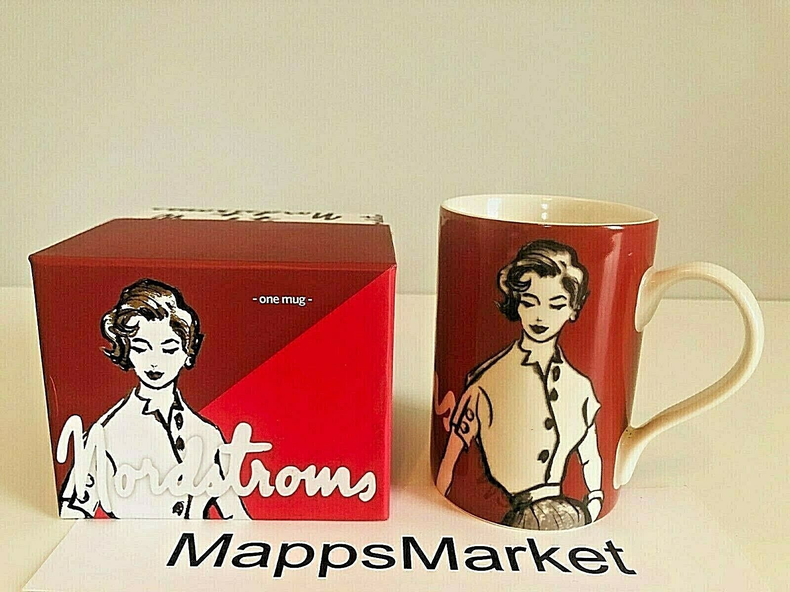 NIB Authentic NORDSTROM AT HOME Rosanna Mug in Red ~ Nordstrom Decades 1950