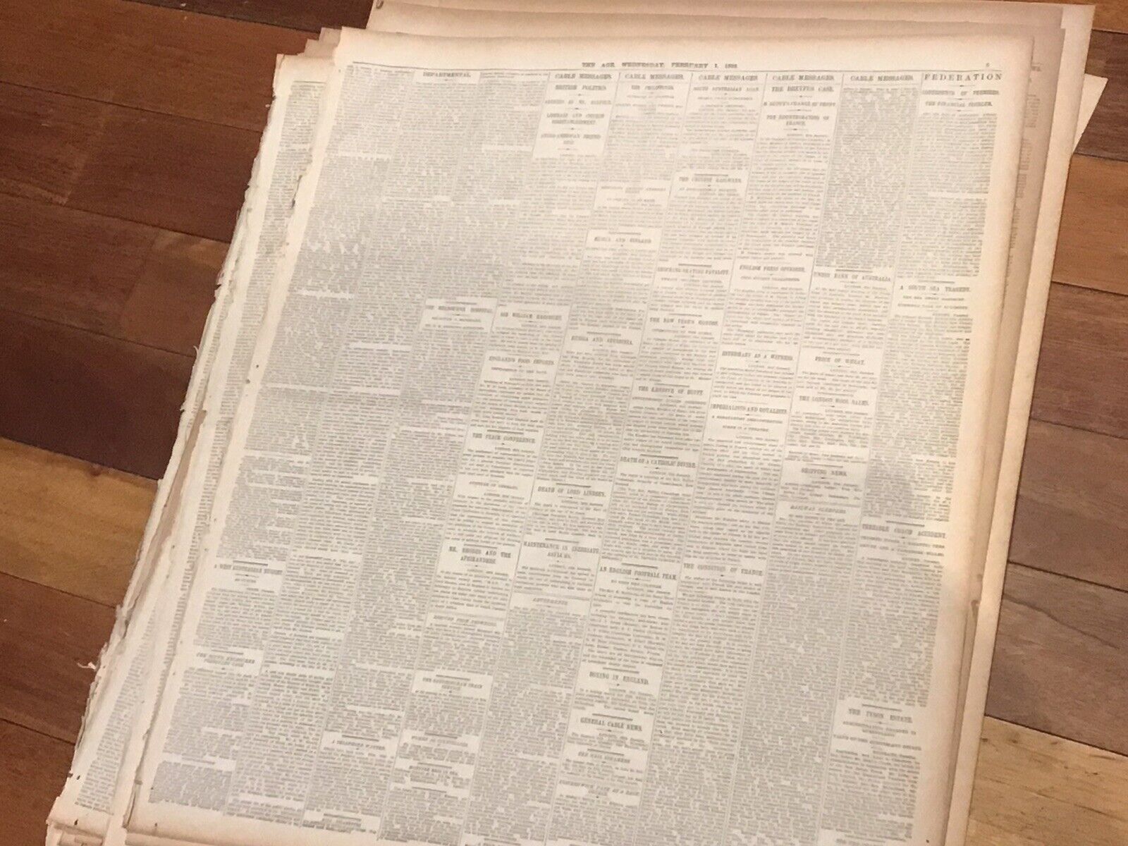 20 X Original Old Newspaper Pages Australian Federation Government 1899
