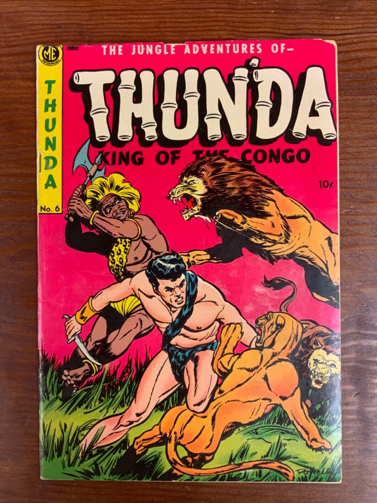 Thun'da King of the Congo #6 1953 VG 5.0 (ME) Bob Powell Cover NICE PINK COVER
