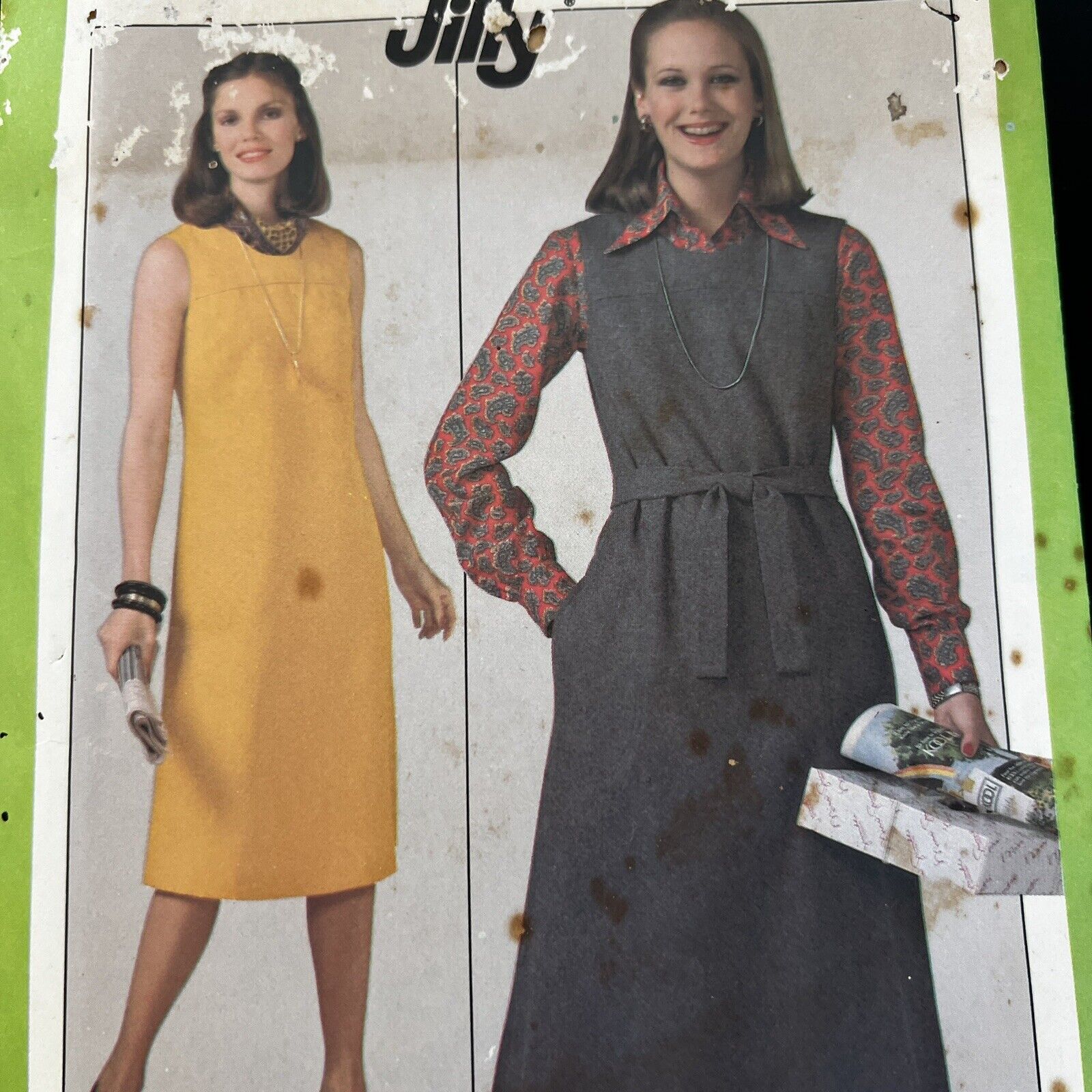 Vintage 1970s Simplicity 8254 Dress or Jumper w/ Pockets Sewing Pattern 12 UNCUT