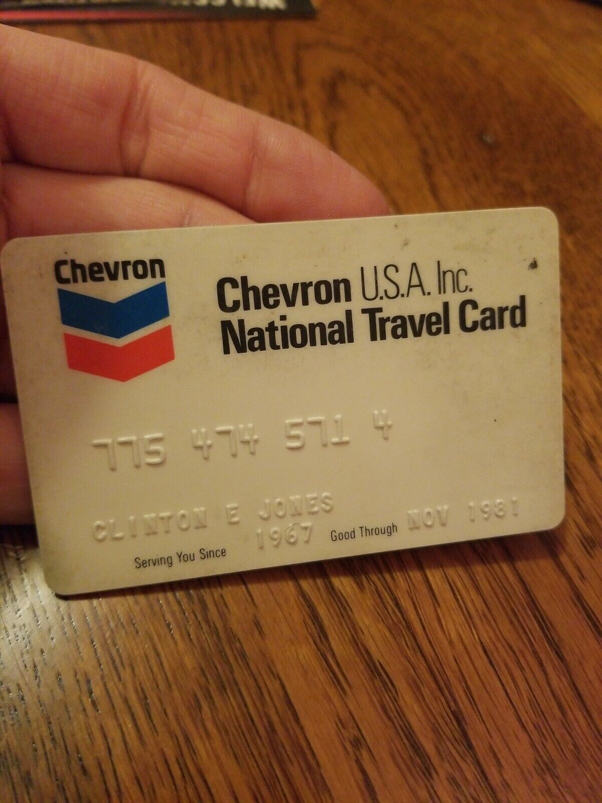 CHEVRON NATIONAL TRAVEL CARD , EXPIRED - VINTAGE COOL