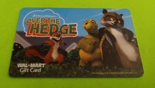 WAL-MART DREAMWORKS OVER THE HEDGE SAMMY VERNE AND RJ Collectable Gift Card MINT