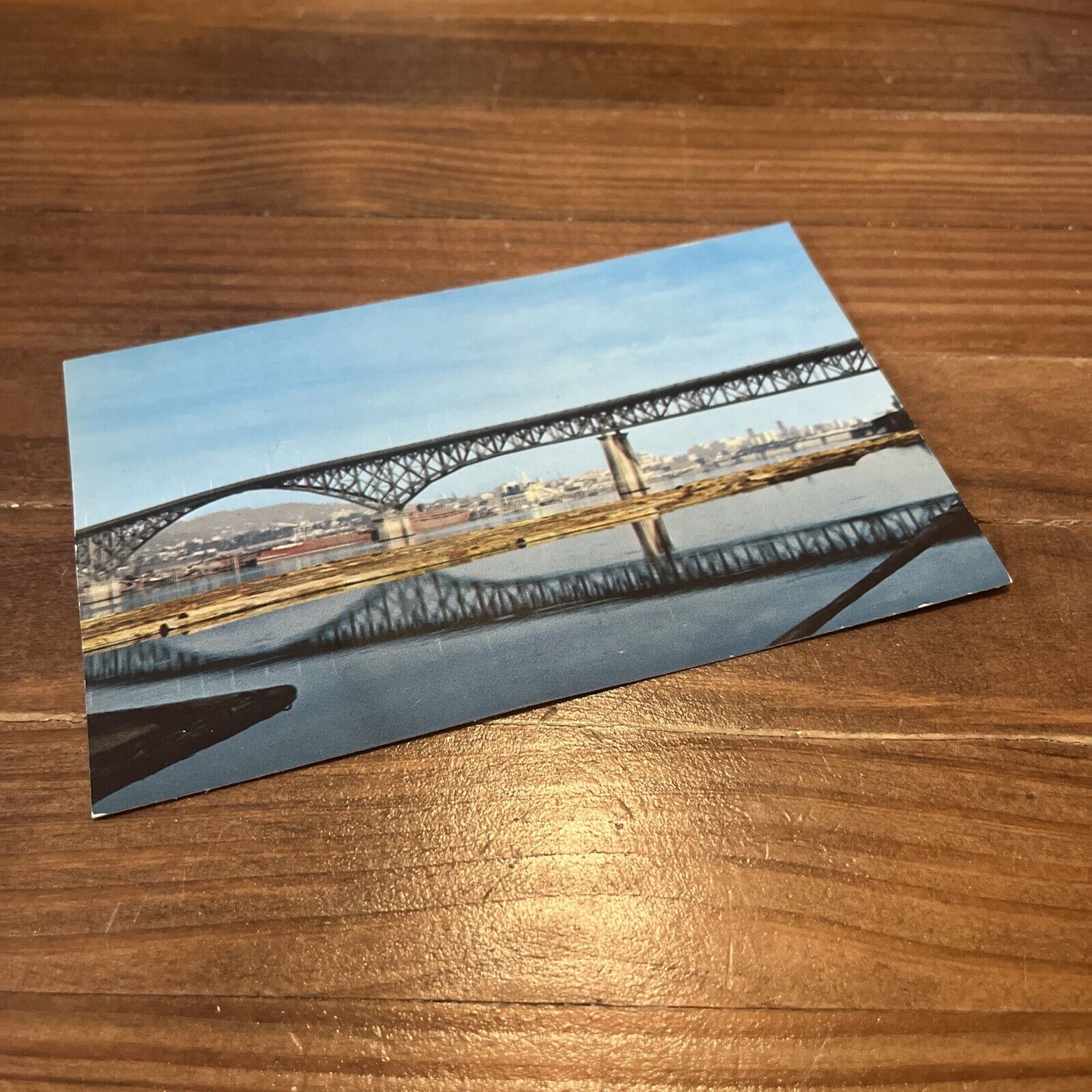 Ross Island Bridge Over Willamette River Portland Oregon Postcard Bridge Chrome 