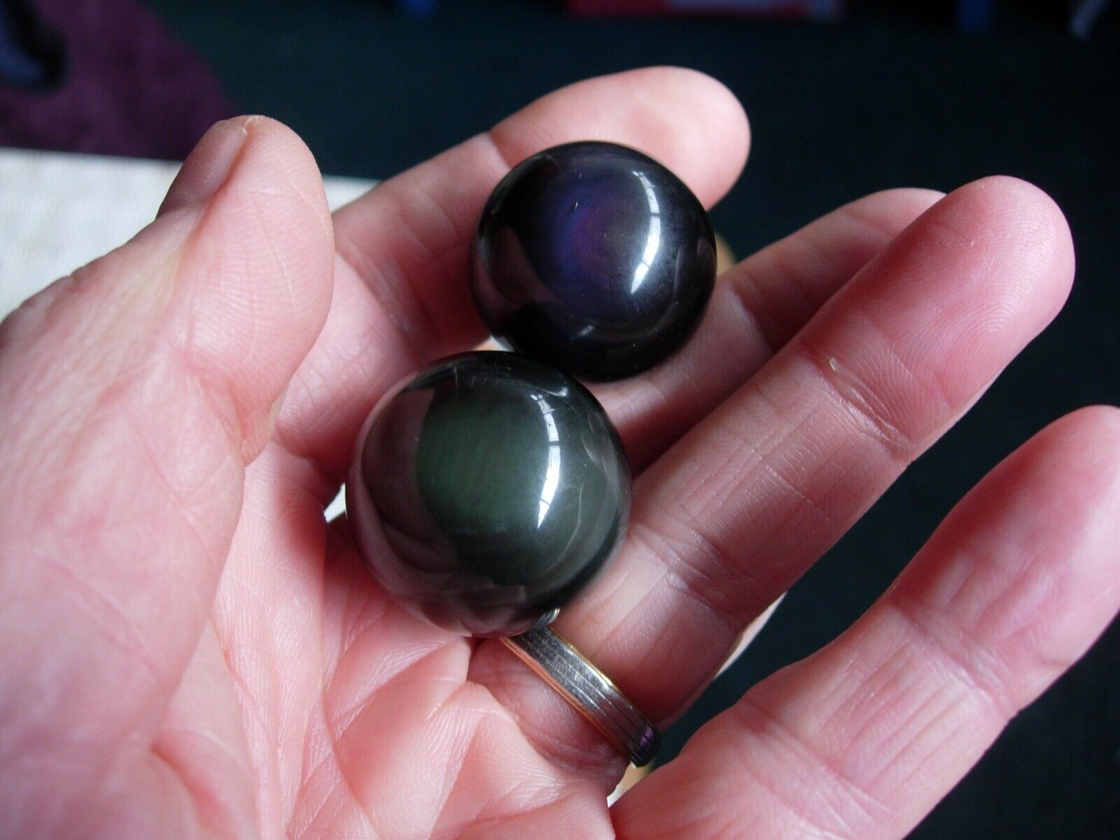 rainbow obsidian spheres set of 10 eBay U.K. seller for over 20 years