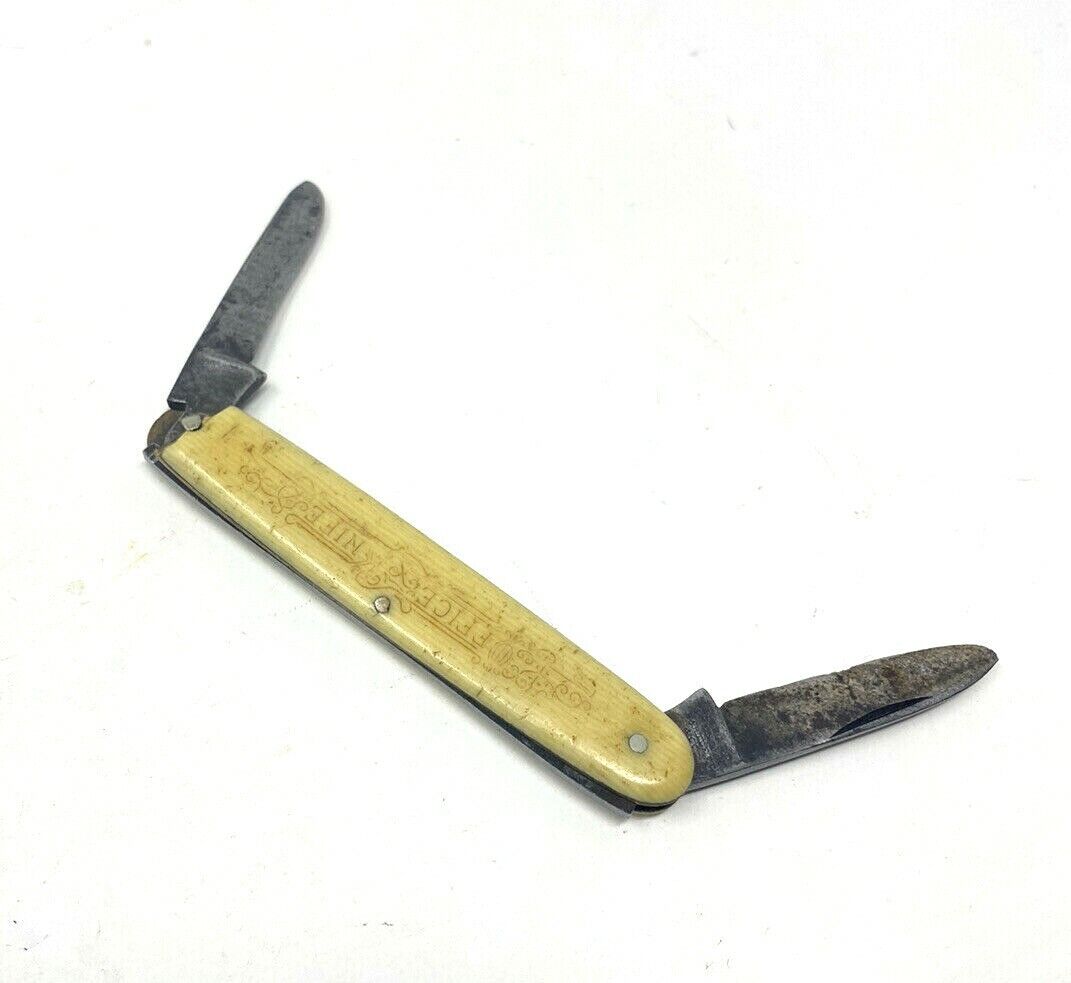Vtg H.S.B. Folding Pocket Knife 2 Blade “Office Knife” Hibbard Spencer Bartlett