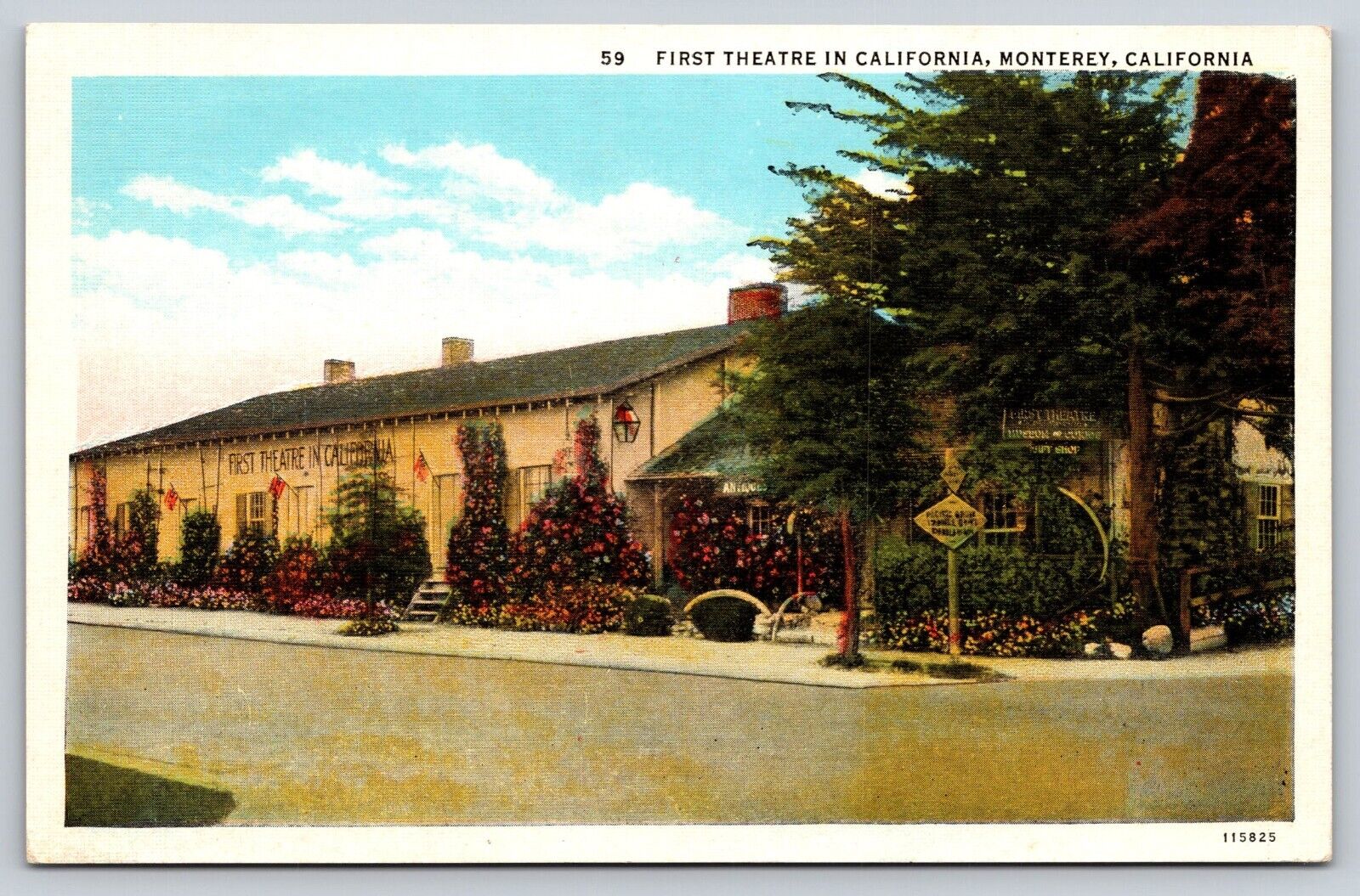 Postcard  First Theatre in California Monterey California