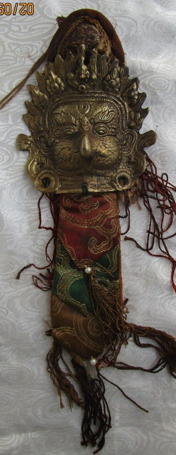 Antique Master Quality Handmade Tibetan Bronze Garuda Mask Wall-hanging, Nepal