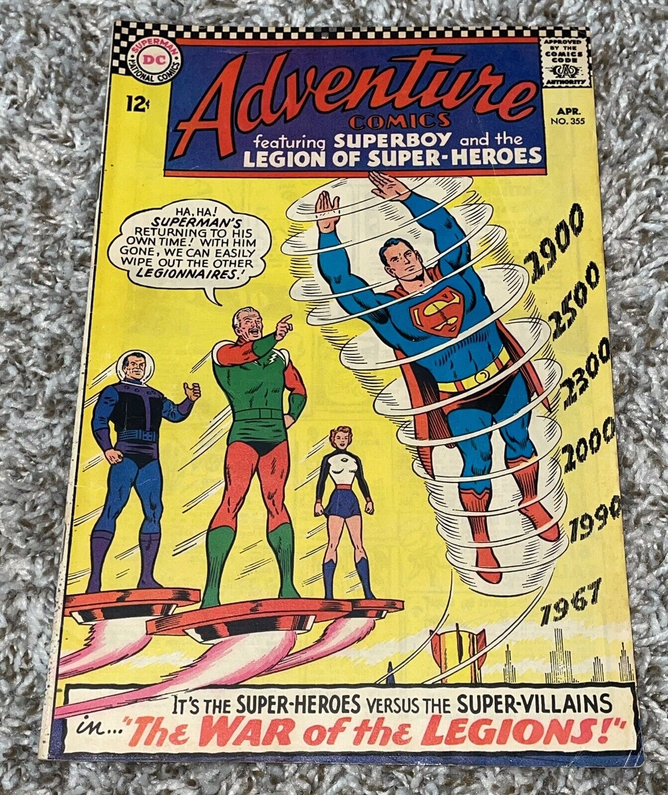 VINTAGE 1967 DC COMICS Adventure Comics Superman & Superboy Silver Age #355