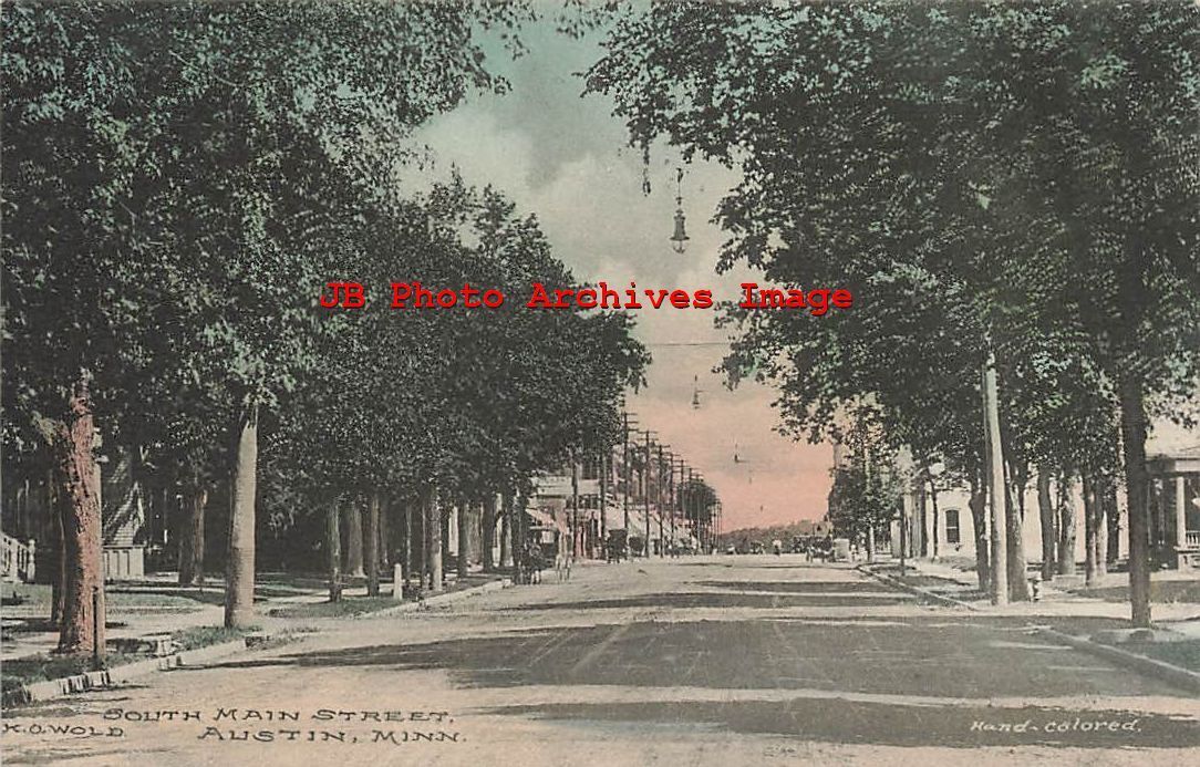 MN, Austin, Minnesota, South Main Street, 1912 PM