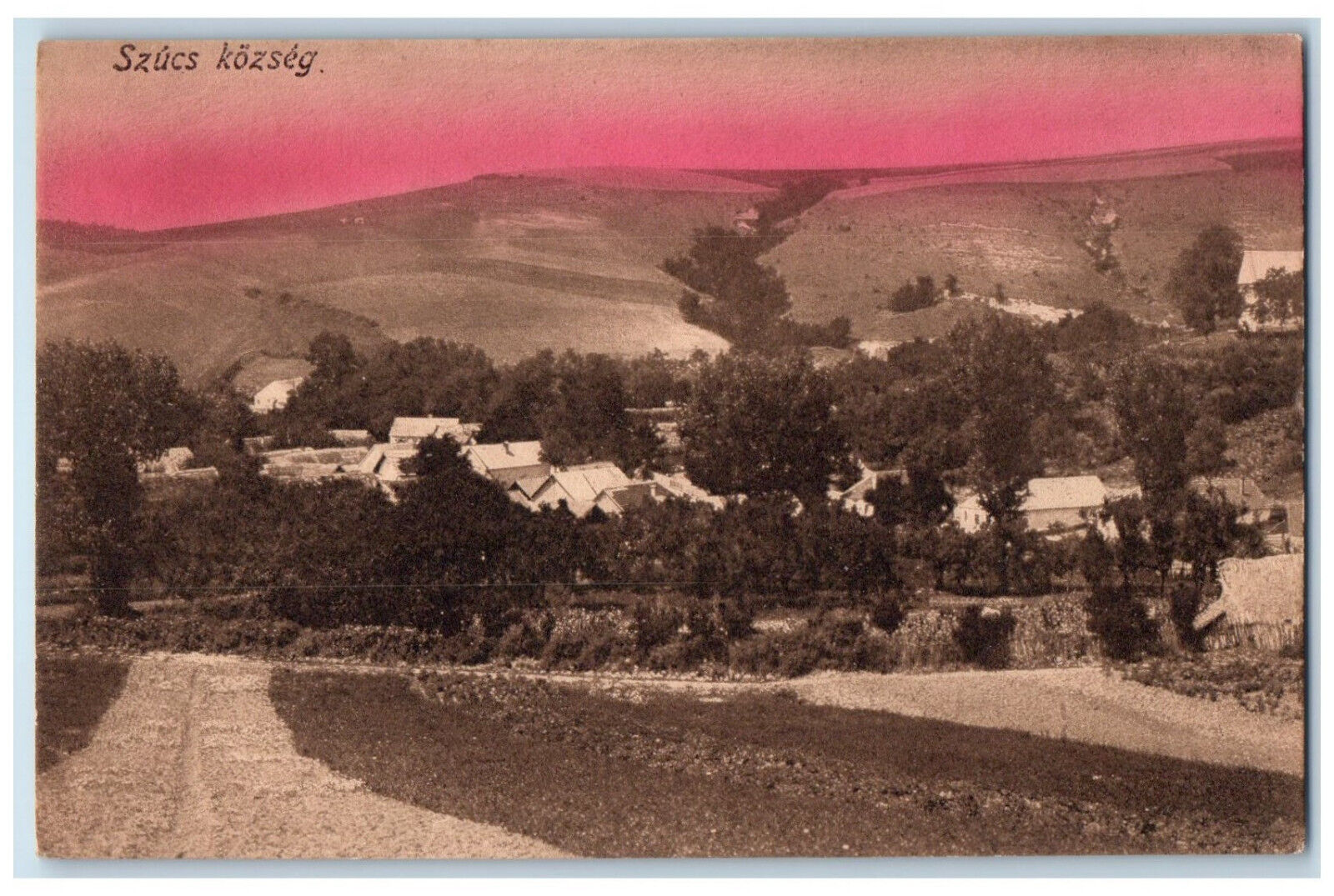 Szucs Kozseg Hungary Postcard Scene of Trees and Hills c1910 Unposted Antique