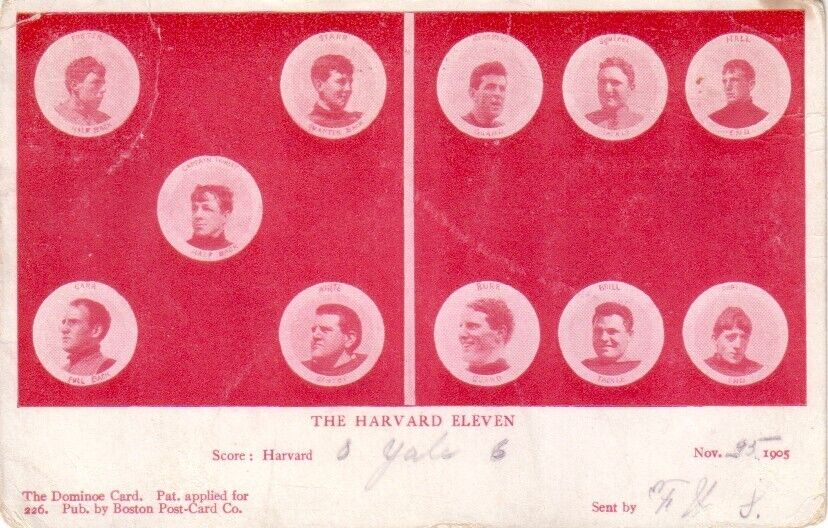 1905 Harvard football team photo & 1909 stadium postcards & 1903 Track receipt