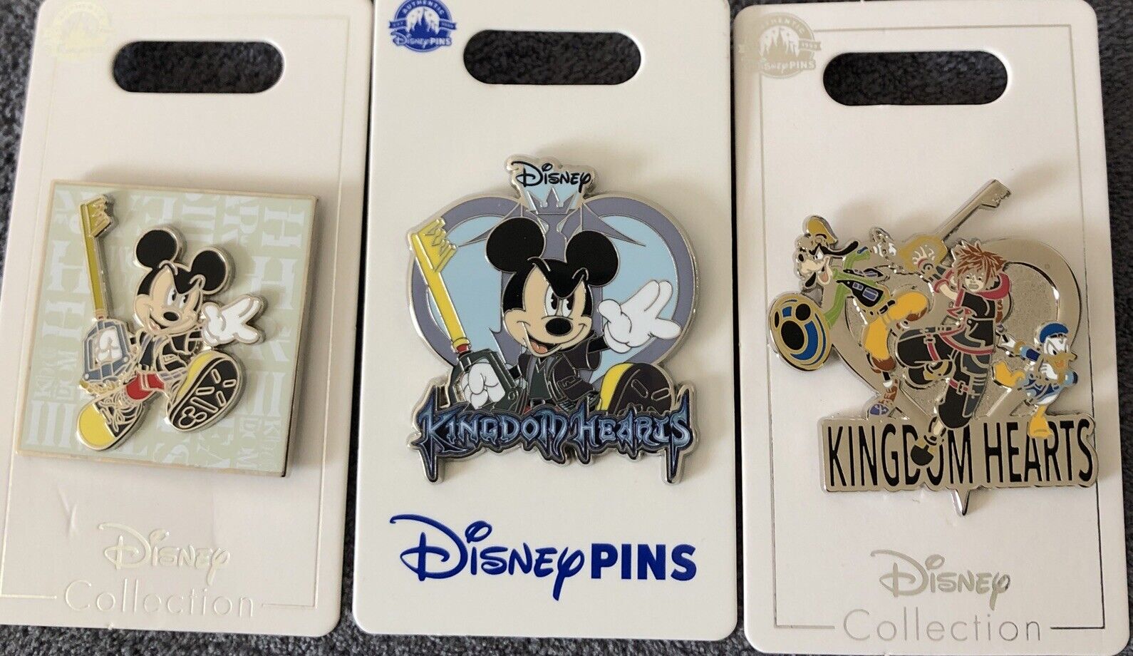 Disney Parks Kingdom Hearts Sora Mickey Key Goofy Donald 3 Pins