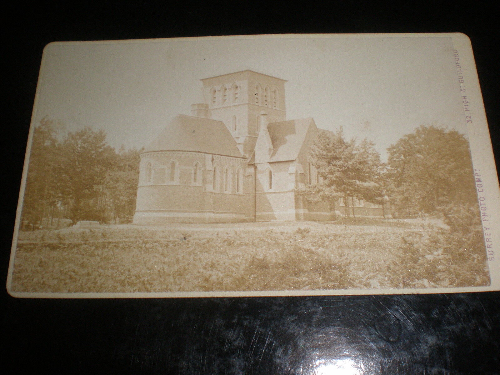 Cdv old photograph church by Surrey Photo co Guildford c1880s