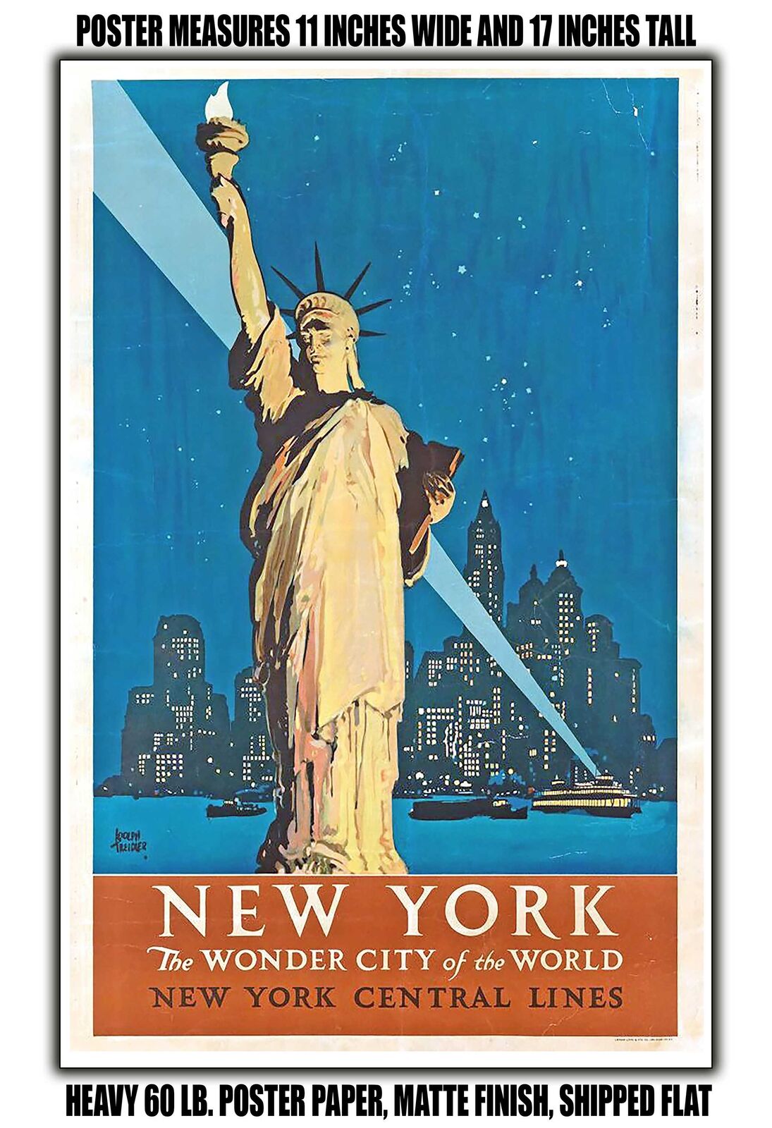 11x17 POSTER - 1927 New York the Wonder City of the World New York Central Lines
