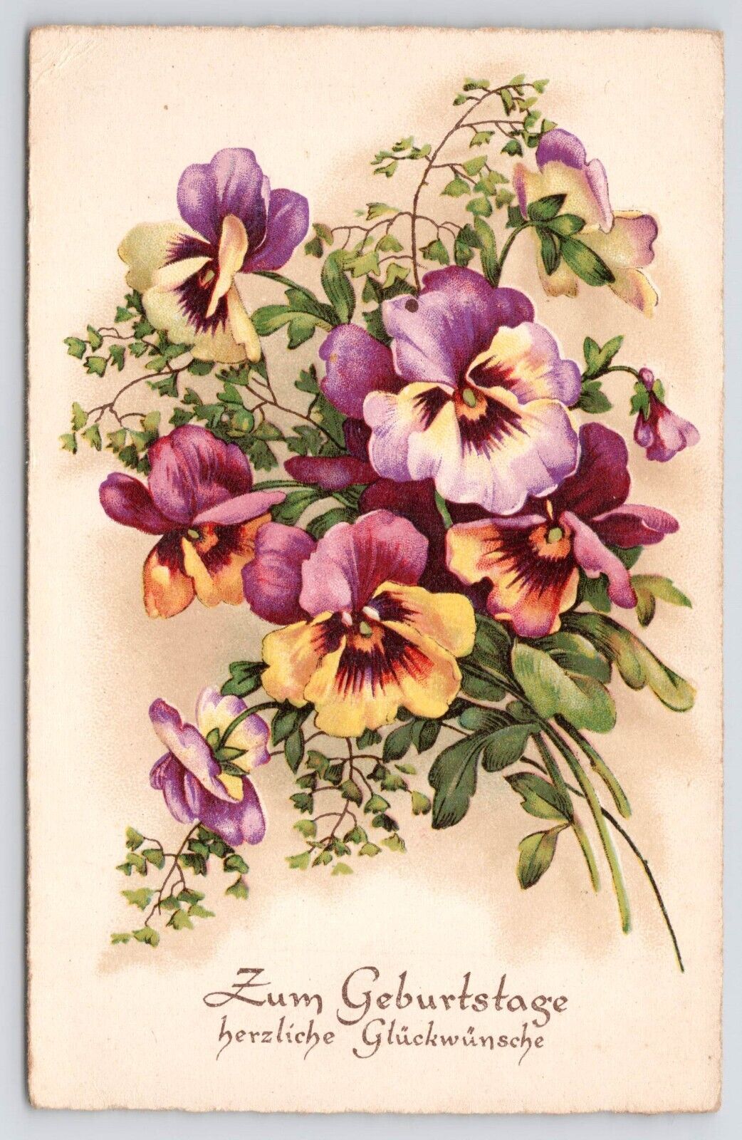 Early 1900s German Zum Gebertstage Happy Birthday Antique Postcard