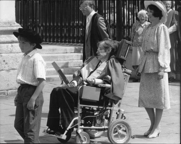 Stephen Hawking, Cambridge June 1989  - Old Photo