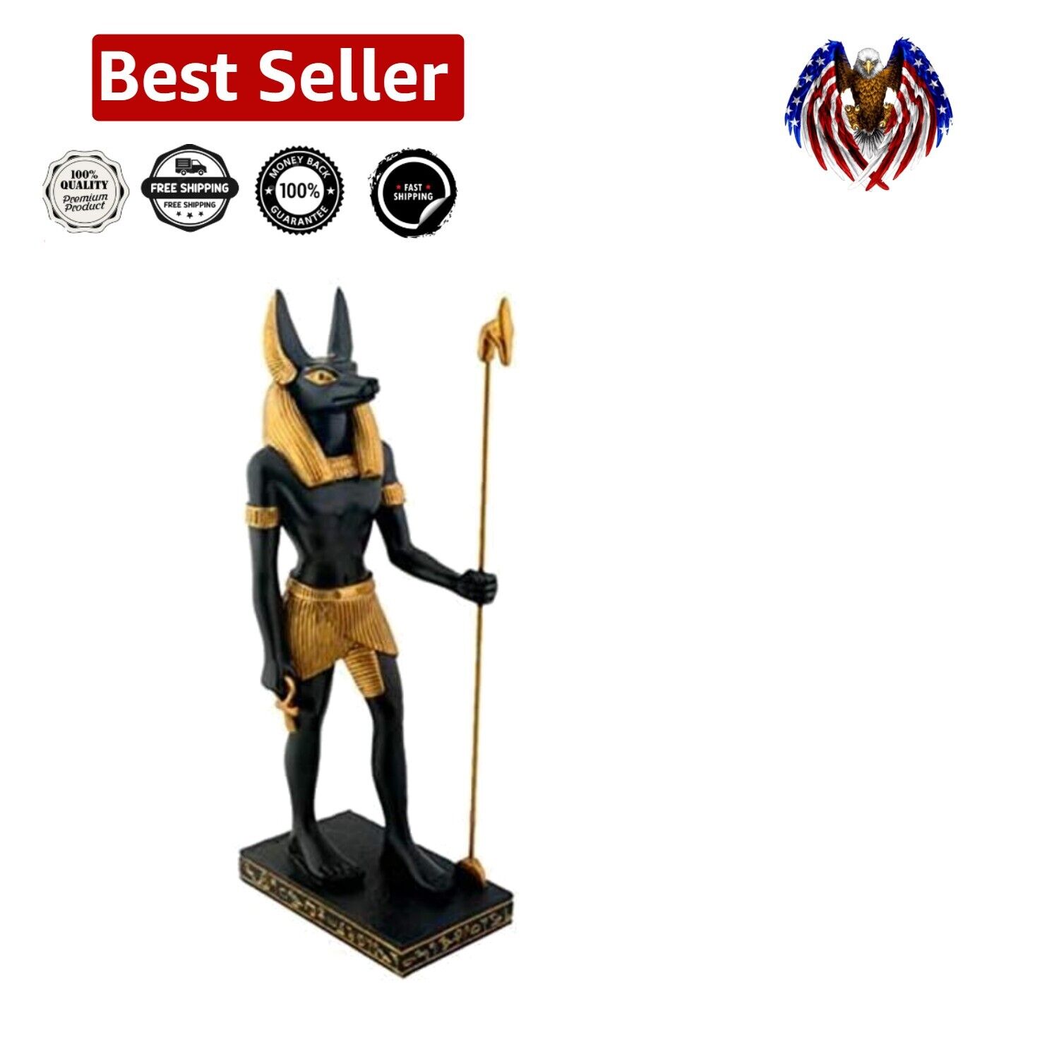 Hand-Painted Egyptian Anubis Deity Figurine - Collectible Statue for Home Decor