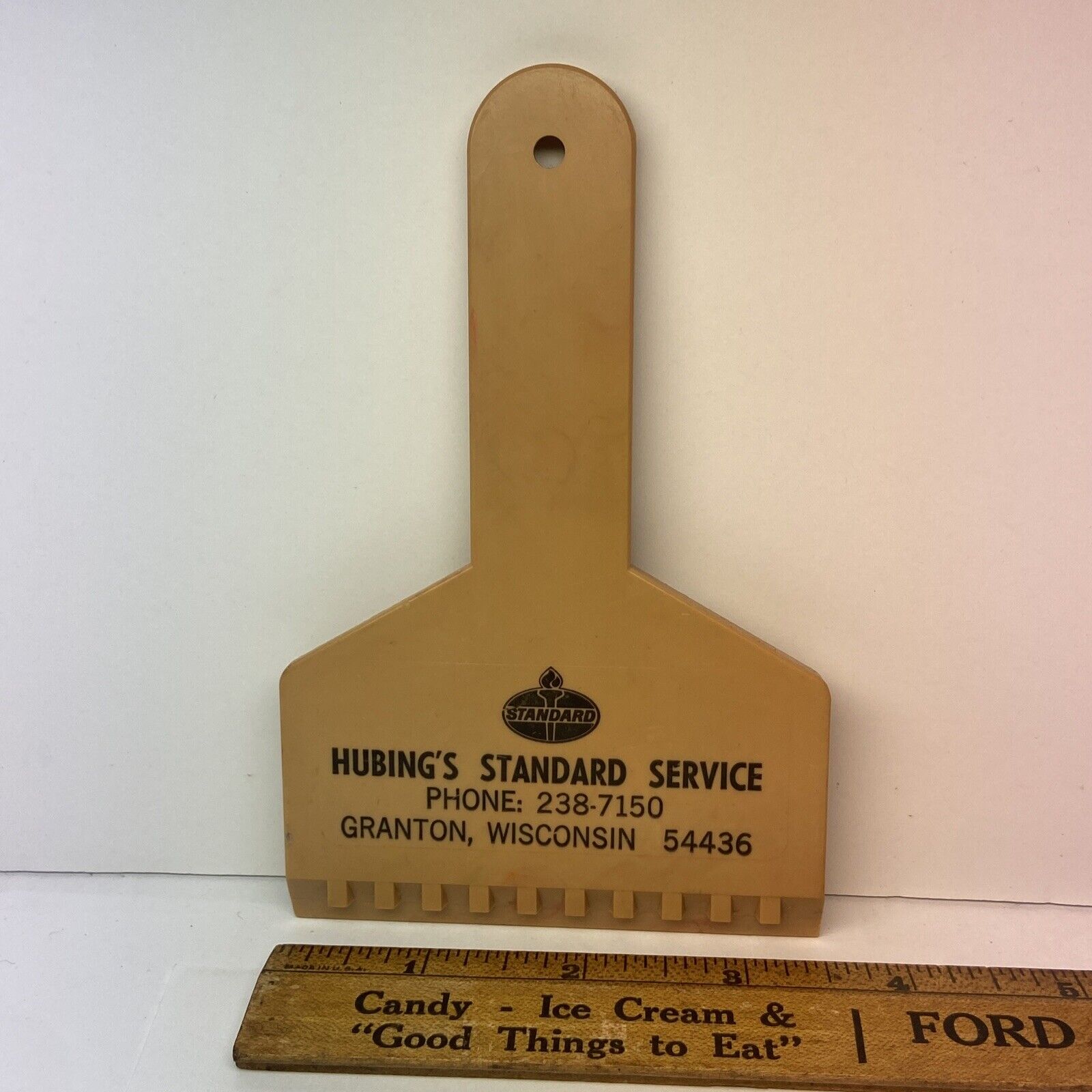 Vintage Advertising Ice Scraper Gift Standard oil gas station Granton WI Wis