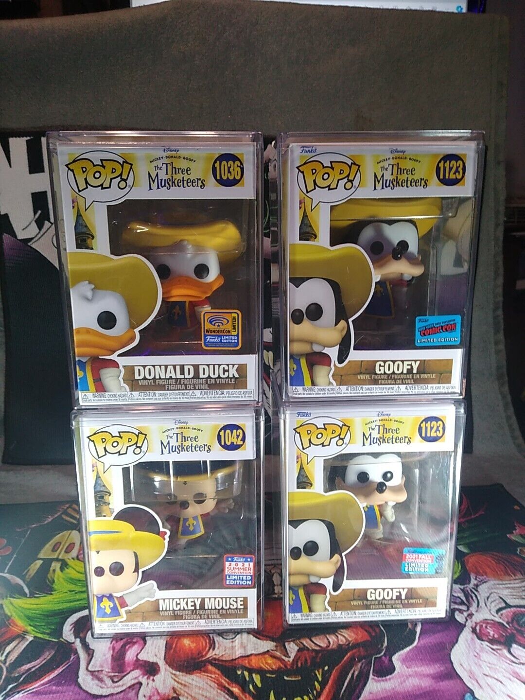 Funko Pop Three Musketeers Limited Edition Lot Of 4 Exclusives in Hard Stacks