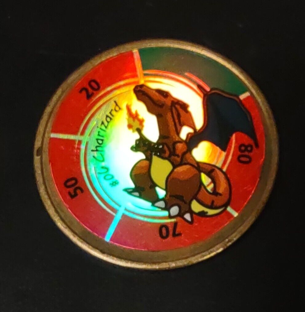 RARE Vintage Pokemon CHARIZARD #06 Brass Battling Coin Game Hasbro 1999