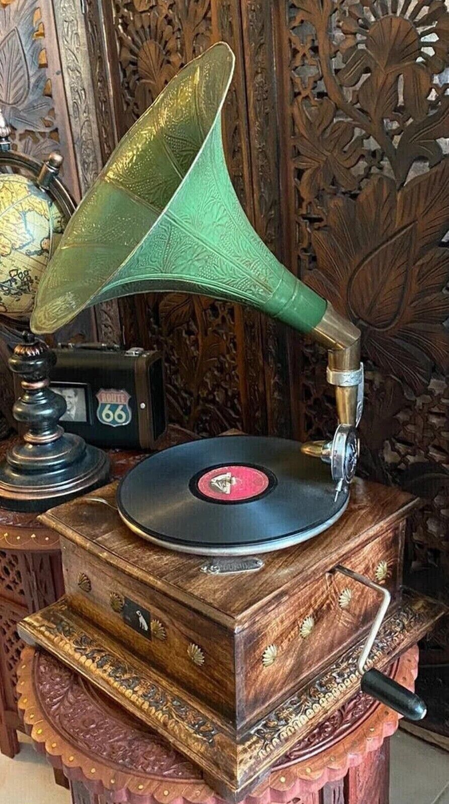 Vintage HMV Gramophone Phonograph Record Player Working Replica Occasion Gift