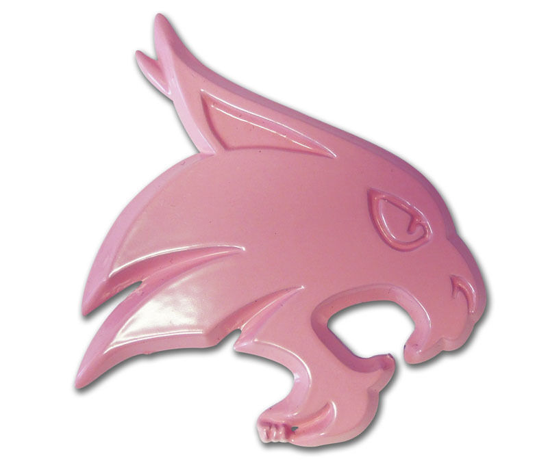 tsu texas state bobcats pink bobcat logo chrome car auto emblem usa made