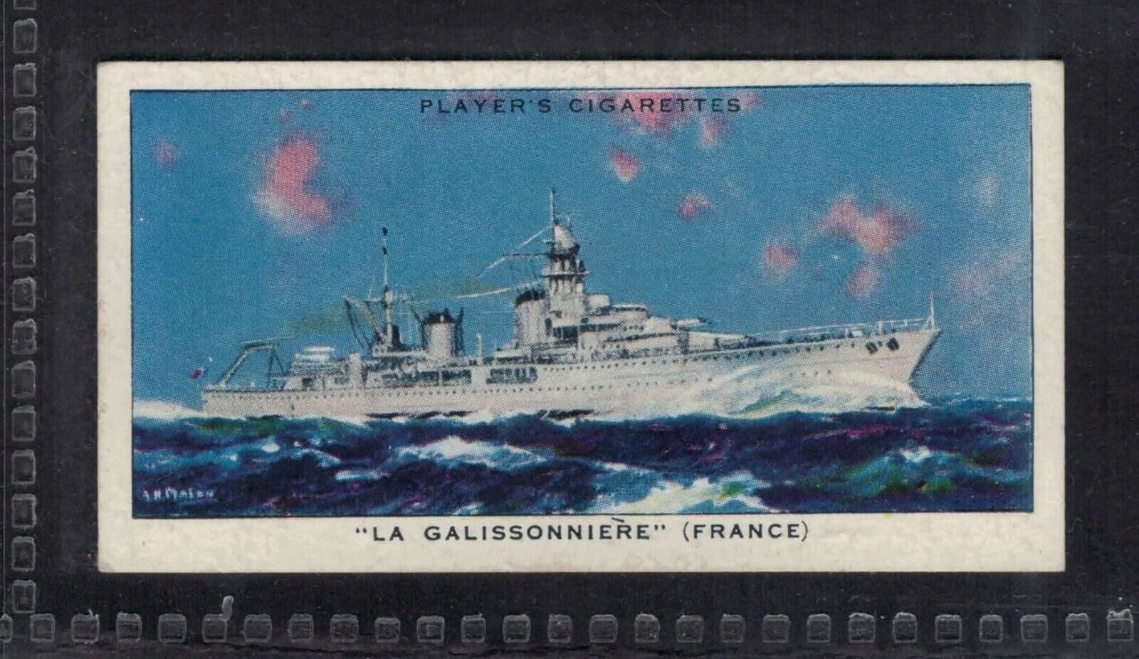 LA GALISSONNIÈRE French Light Cruiser - 80 + year old UK Card # 20