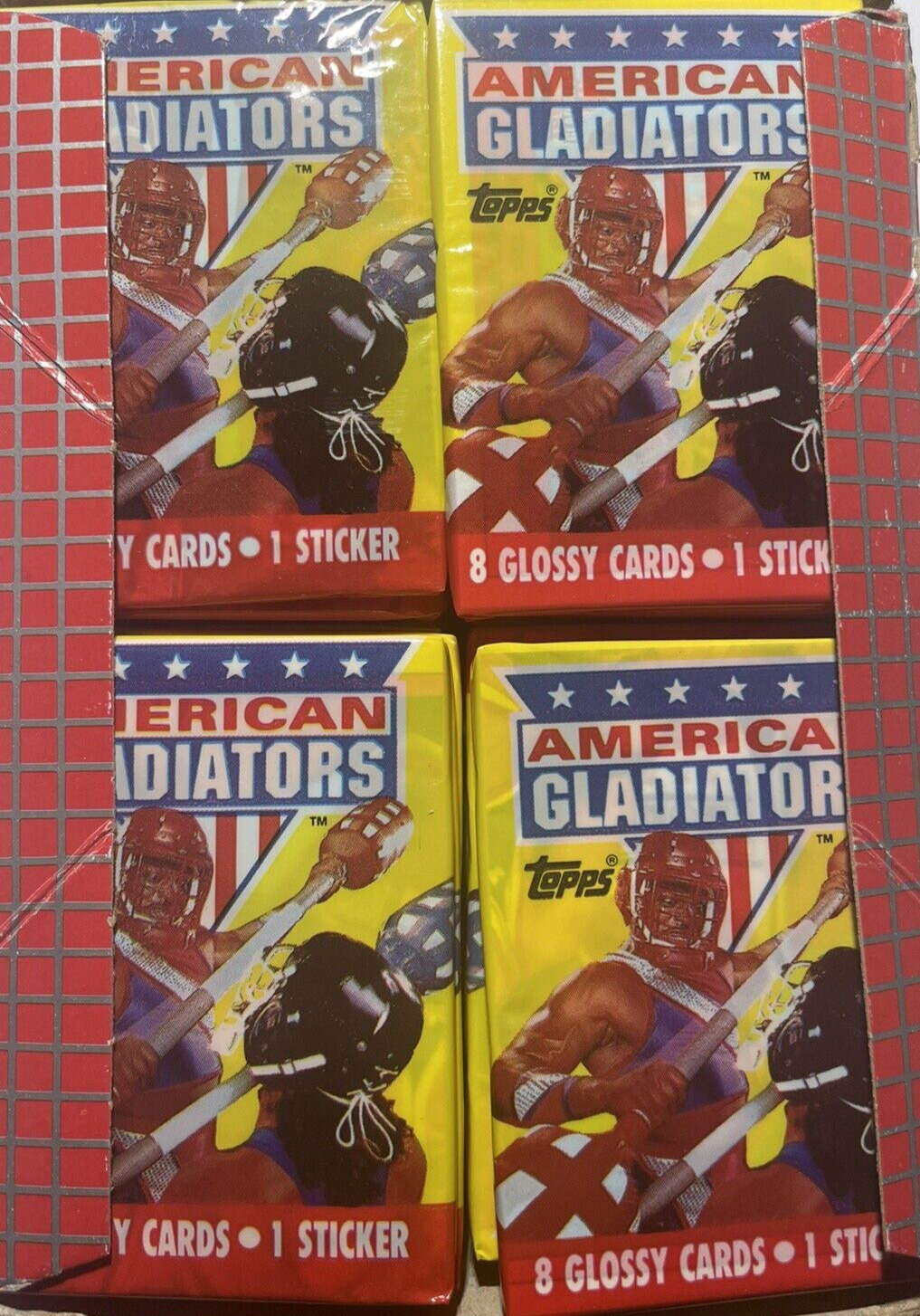 TWO 1991 American Gladiators Sports TV Show Trading Cards Wax Packs Vintage