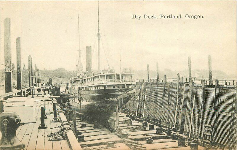 Portland Oregon Dry Dock Averill #6520 C-1910 Postcard 21-5644