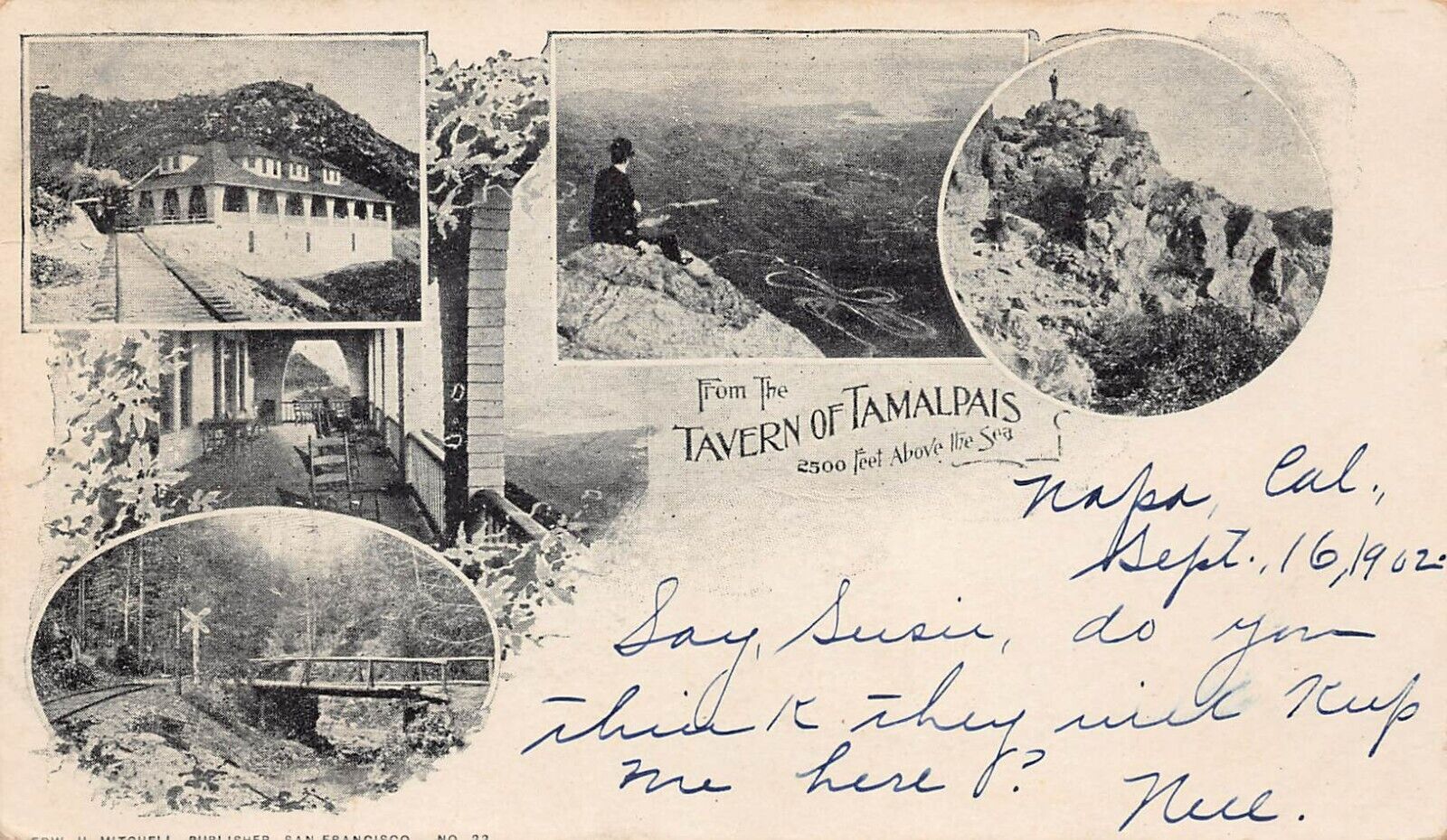Mount Diablo CA California Tamalpais Tavern Farallon Islands Vtg Postcard A30