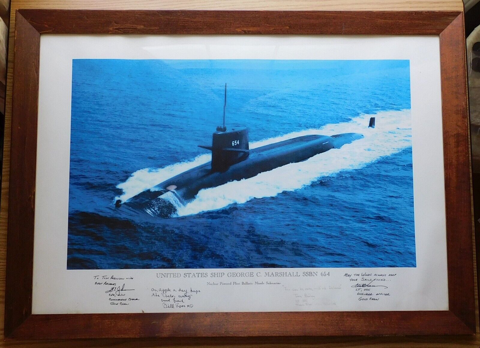 USS George C. Marshall SSBN-654 Ballistic Missle Submarine Photo Framed 28 x 20\
