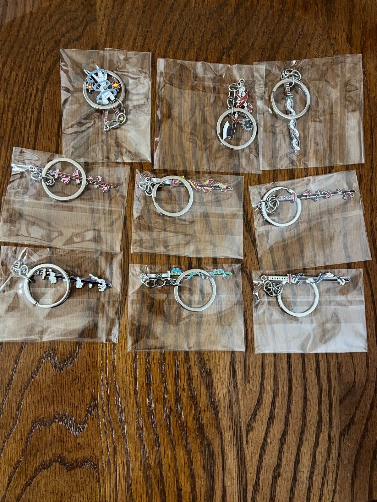 Lot Of 9 Metal Anime Keychain Keychains All Different