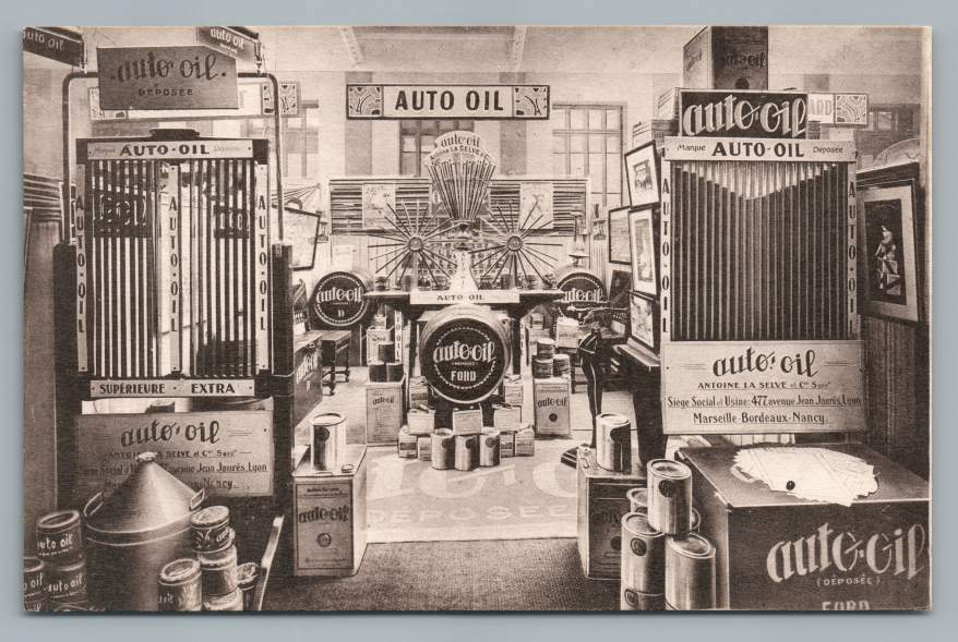 Ford Auto Oil~French Advertising PC Antique Petroleum LYON Car Auto CPA 1910s