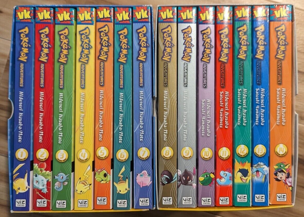 Pokemon Adventures Manga Box Sets Vol. 1-14 Red & Blue Gold & Silver Viz Media
