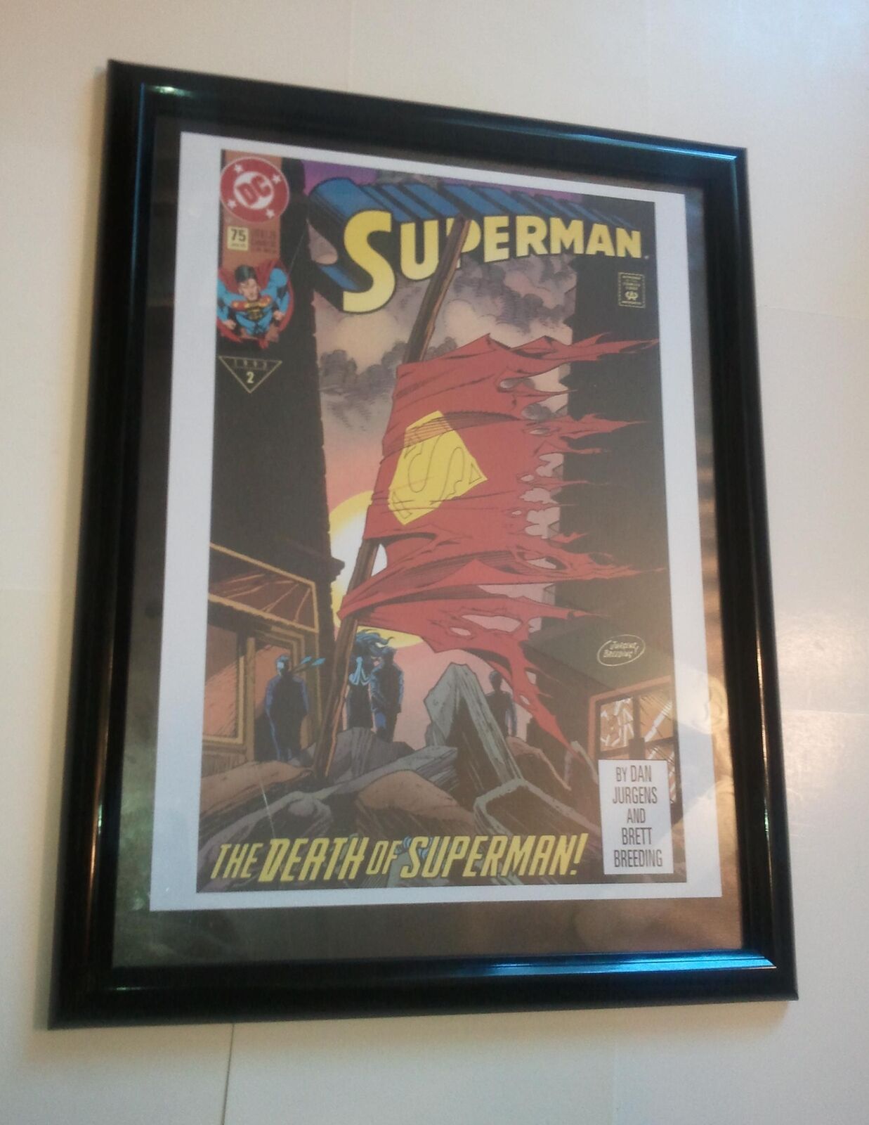 Superman Poster #23 FRAMED Death of Superman #75 (1993) Dan Jurgens