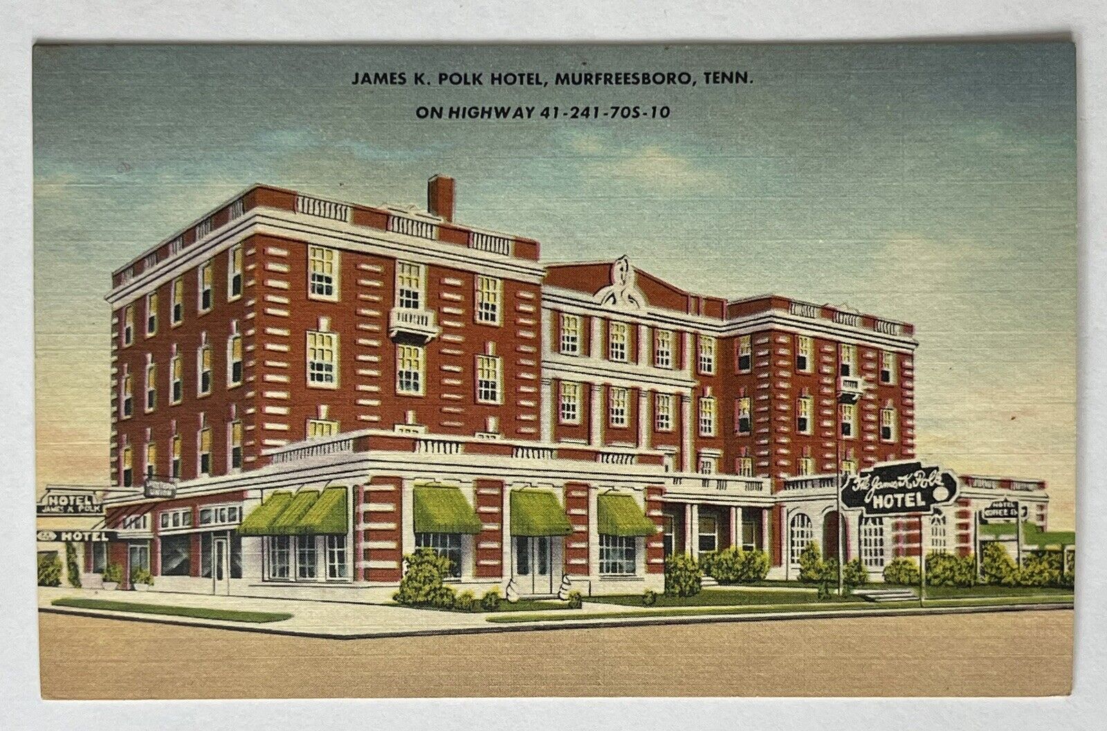 Vintage Postcard James K. Polk Hotel Murfreesboro, Tennessee