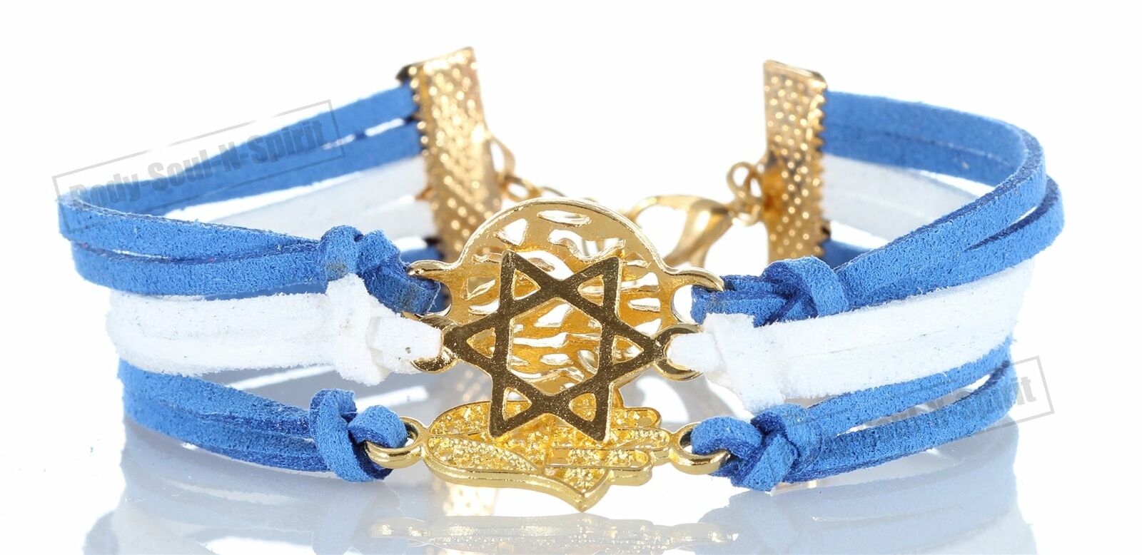 Blue-White-Blue 3 STRING Bracelet Kabbalah Mix pendent Hamsa Lucky Charm