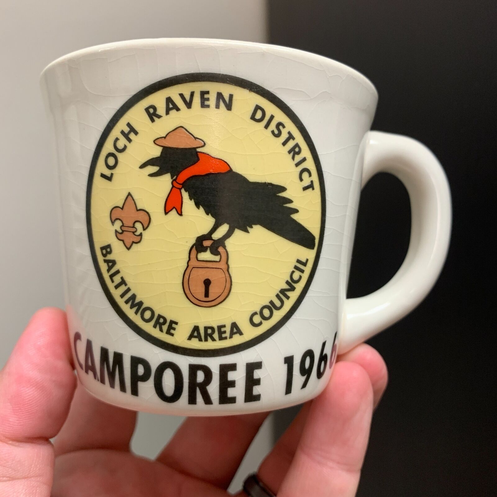 VTG 1960s LOCH RAVEN Baltimore, MD Boy Scouts Coffee Mug 1966 Camporee BSA
