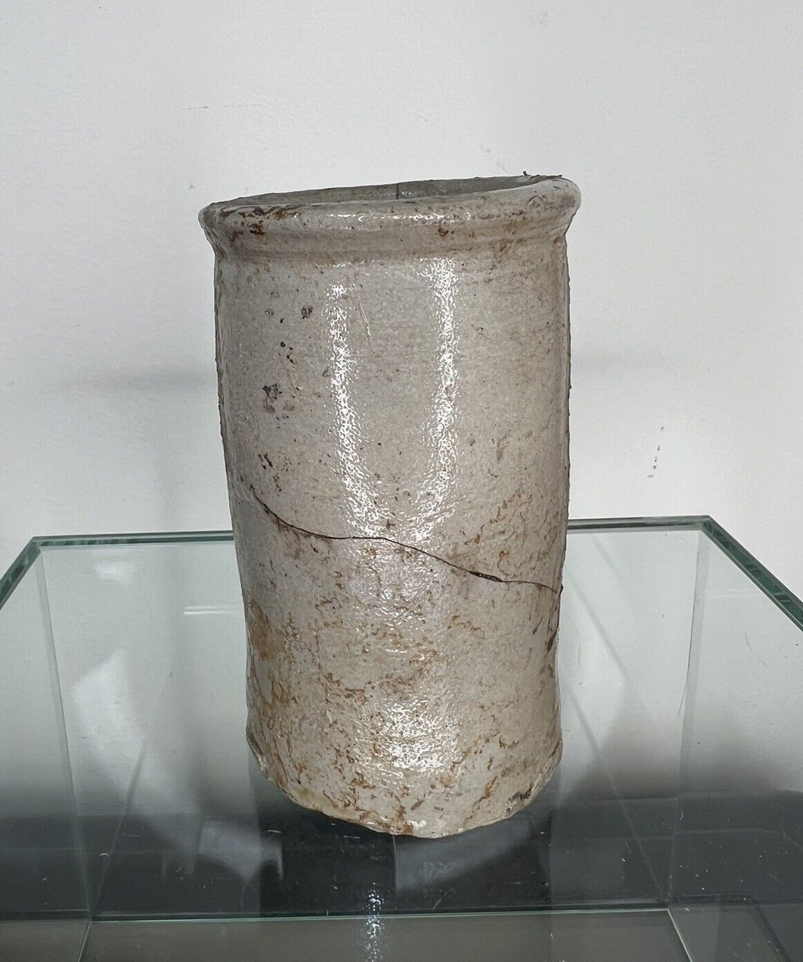 Large 17th/18th Century Stoneware Ointment Pot - Apothecary Jar