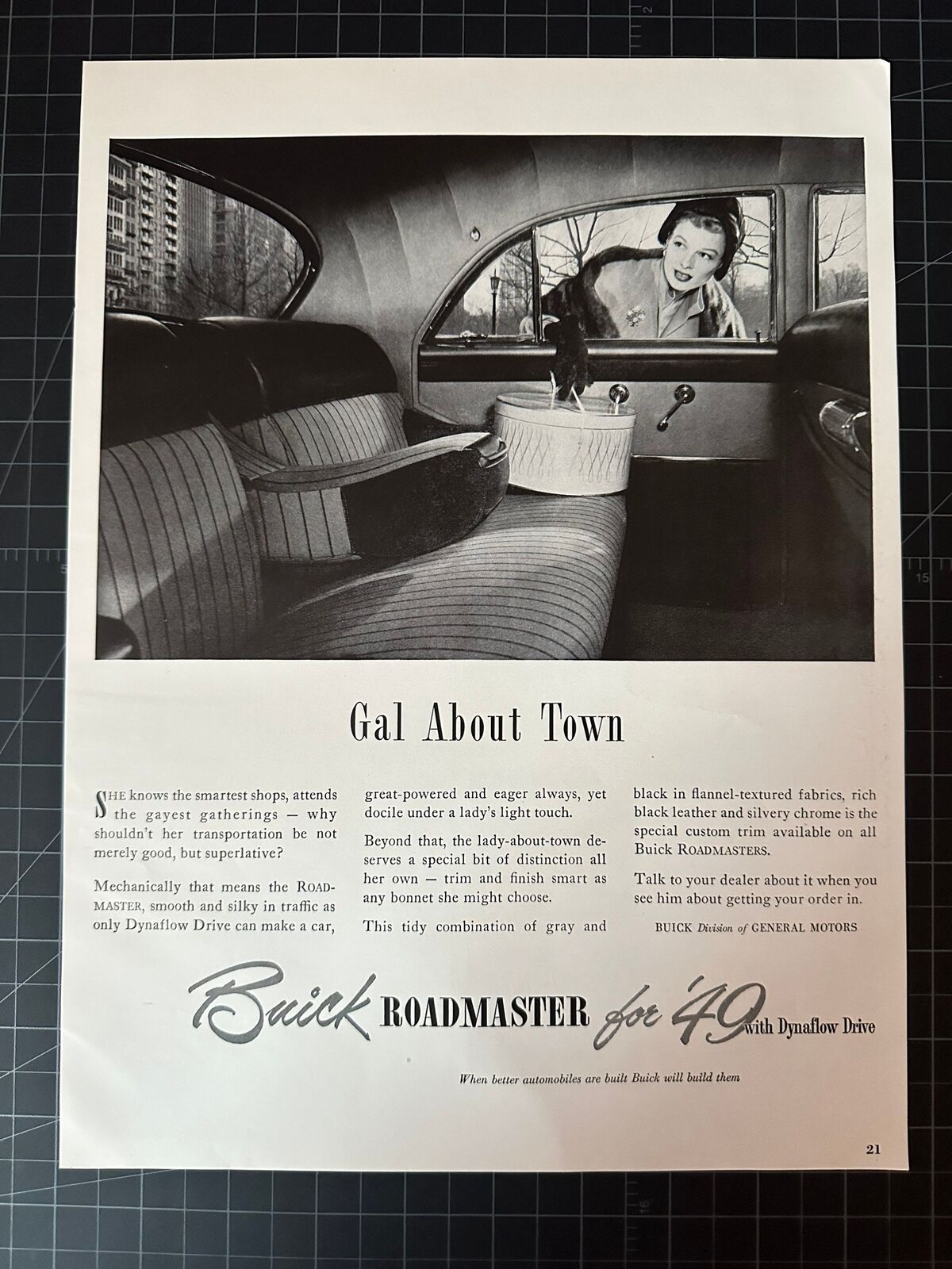 Vintage 1949 Buick Roadmaster Print Ad