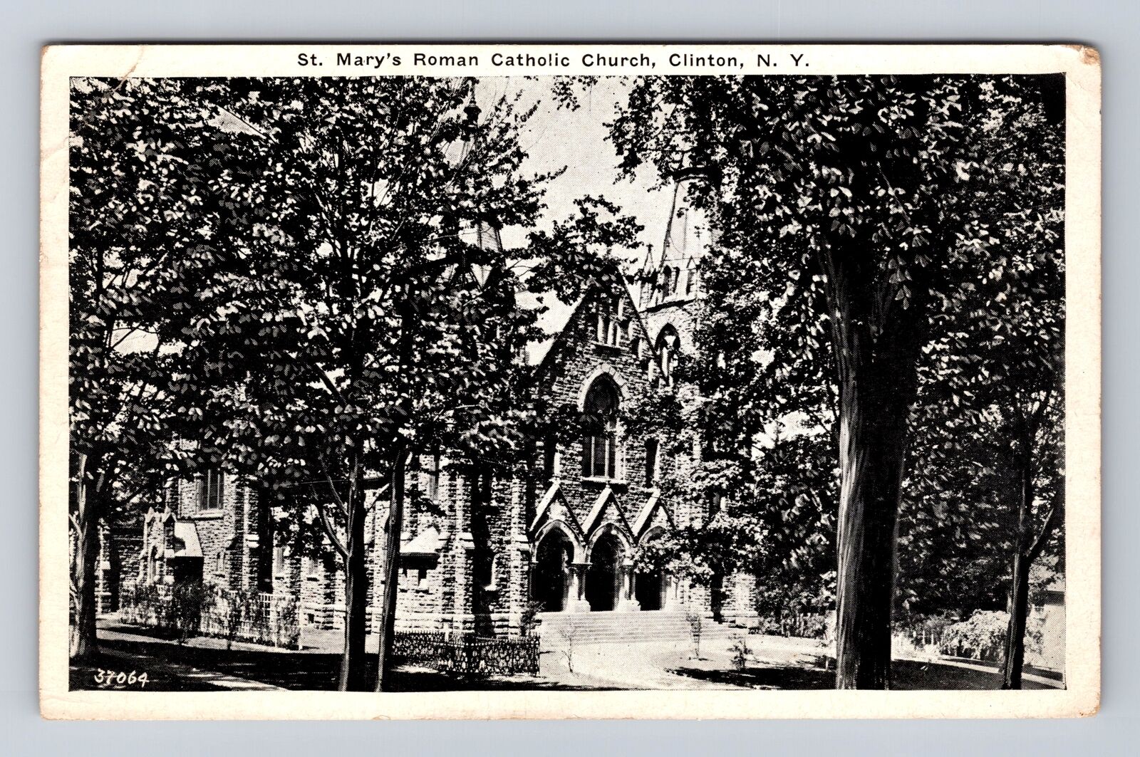 Clinton NY-New York, St Mary\'s Roman Catholic Church, Vintage c1948 Postcard